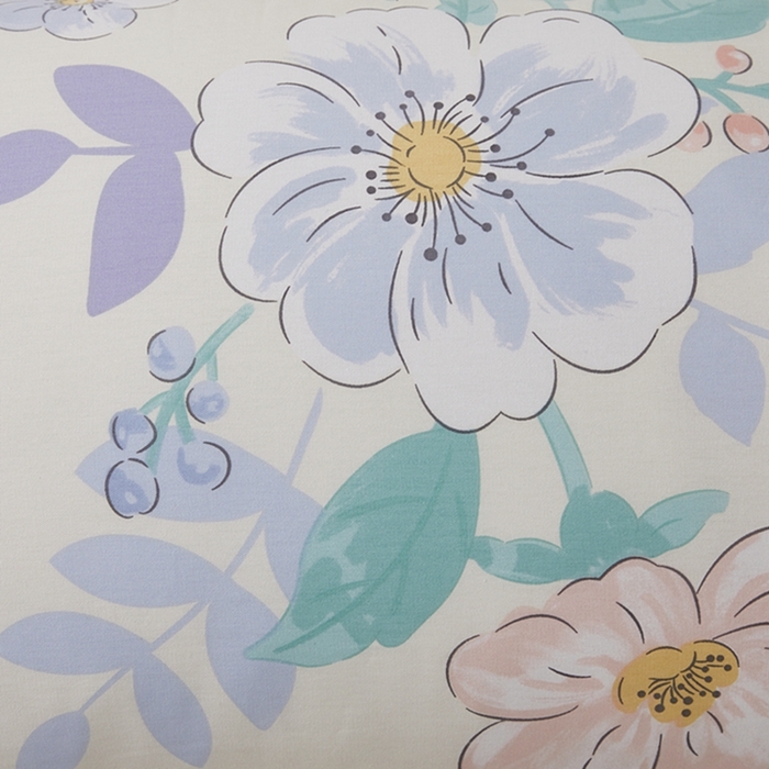 91家纺网 家纺一手货源 找家纺 翎盈家纺 2025新款纯棉小清新双人枕套 花漾星辰