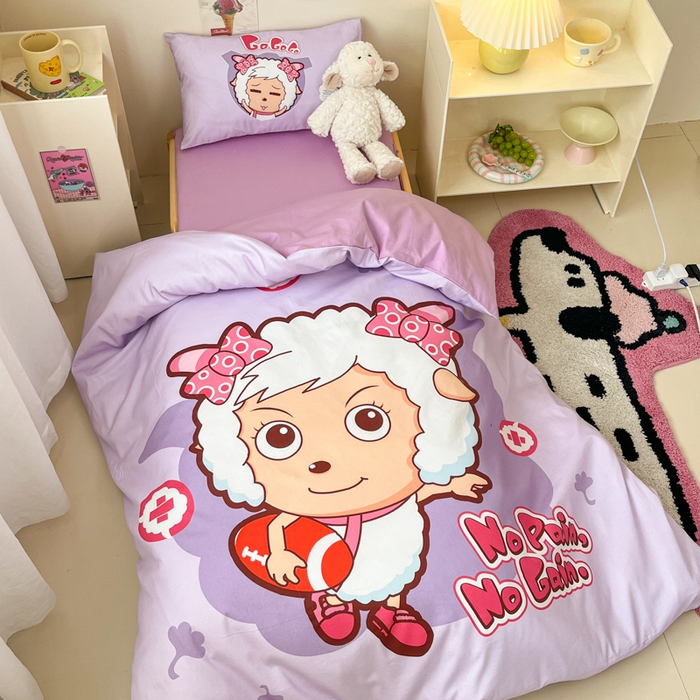 91家纺网 家纺一手货源 找家纺 金爱家 2025新款喜羊羊系列幼儿园三件套 幼儿园-Y运动精灵