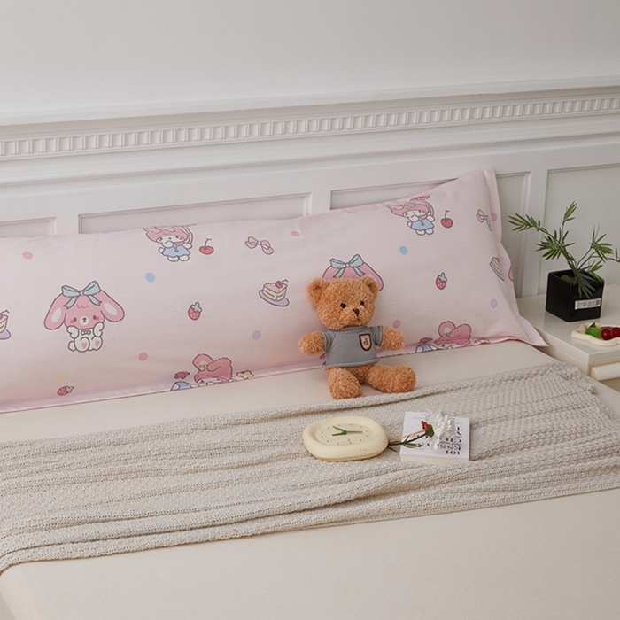 91家纺网 家纺一手货源 找家纺 翎盈家纺 2025新款纯棉小清新双人枕套 可乐贝儿