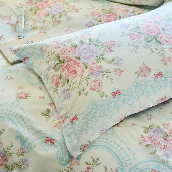 91家纺网 家纺一手货源 找家纺 珂博家纺 2025新款12868全棉纯棉小清新印花四件套 幽兰逸居