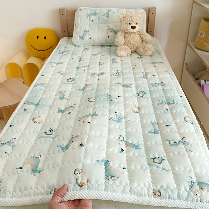 91家纺网 家纺一手货源 找家纺 嗨生活 2025新款7A抗菌全棉双层纱床垫 床褥 幼儿园床垫 儿童床垫 支持定做  精灵宝贝