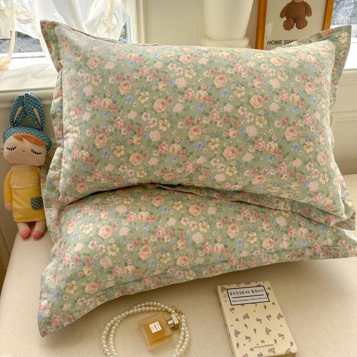 91家纺网 家纺一手货源 找家纺 百寐 2025新款13372全棉信封印花枕套单人 繁华梦