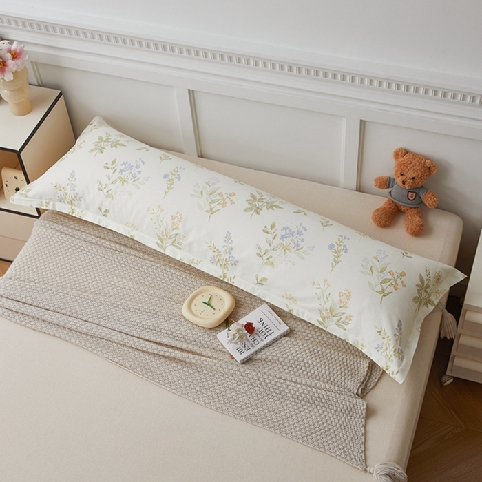 91家纺网 家纺一手货源 找家纺 翎盈家纺 2025新款纯棉小清新双人枕套 沁园春