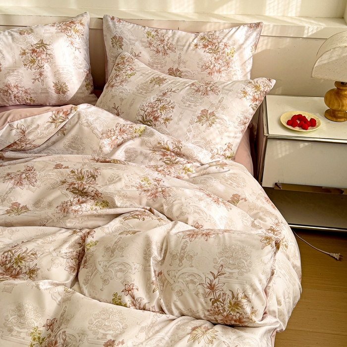 91家纺网 家纺一手货源 找家纺 （总）庭彤 2025春夏新款莱赛尔天丝印花三件套四件套