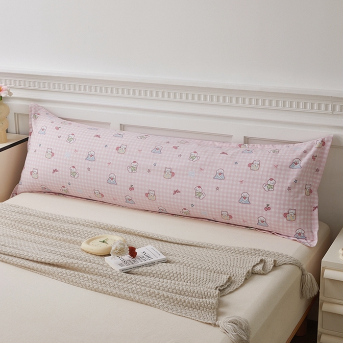 91家纺网 家纺一手货源 找家纺 翎盈家纺 2025新款纯棉小清新双人枕套 可爱家族