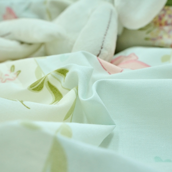 91家纺网 家纺一手货源 找家纺 珂博家纺 2025新款12868全棉纯棉小清新印花四件套 迷人轻语