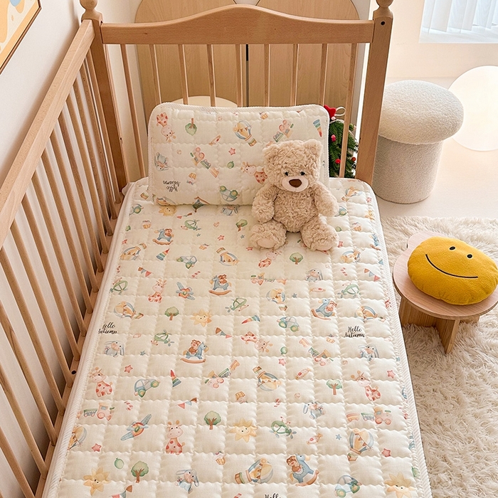 91家纺网 家纺一手货源 找家纺 嗨生活 2025新款7A抗菌全棉双层纱床垫 床褥 幼儿园床垫 儿童床垫 支持定做  玩具屋