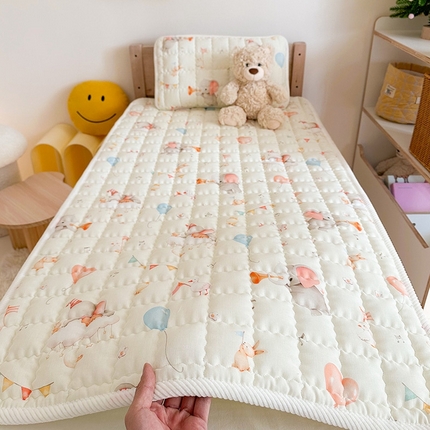 嗨生活 2025新款7A抗菌全棉双层纱床垫 床褥 幼儿园床垫 儿童床垫 支持定做  派对小象