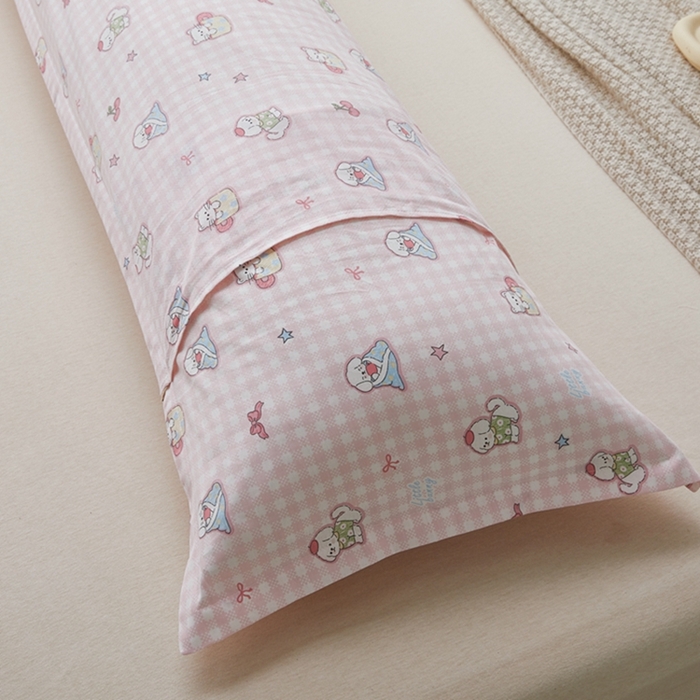 91家纺网 家纺一手货源 找家纺 翎盈家纺 2025新款纯棉小清新双人枕套 可爱家族