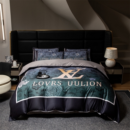 91家纺网 家纺一手货源 找家纺 色鬼布艺 2025新款水洗真丝四件套水洗冰丝数码印花四件套 夜色