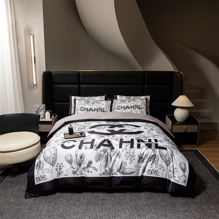 91家纺网 家纺一手货源 找家纺 色鬼布艺 2025新款水洗真丝四件套水洗冰丝数码印花四件套 枝繁叶茂