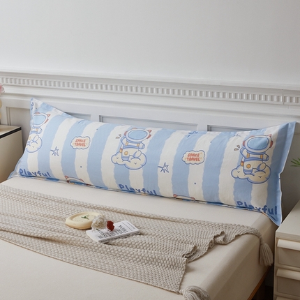 91家纺网 家纺一手货源 找家纺 翎盈家纺 2025新款纯棉小清新双人枕套 遨游星际