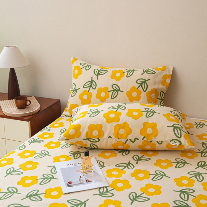 91家纺网 家纺一手货源 找家纺 邵依家纺 2025新款原棉老粗布印花床单系列 花影爱情