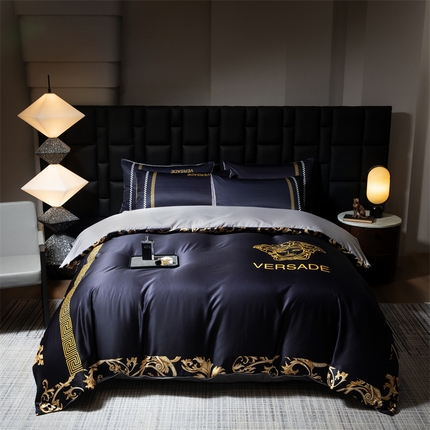 91家纺网 家纺一手货源 找家纺 色鬼布艺 2025新款水洗真丝四件套水洗冰丝数码印花四件套 欧珂丽