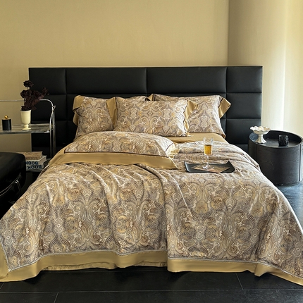 91家纺网 家纺一手货源 找家纺 （总）娇逸家居 2025新款60支兰精天丝夏被数码印花夏被四件套