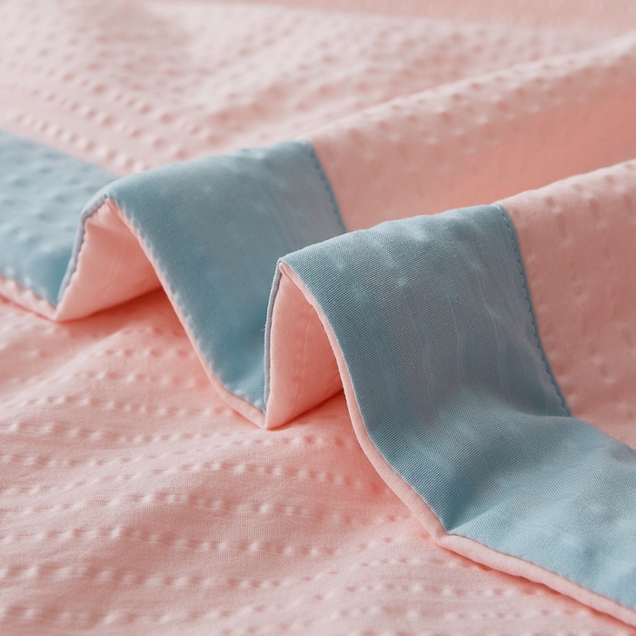 91家纺网 家纺一手货源 找家纺 仁凯家纺 2025新款A类无染原棉大豆被夏被夏凉被空调被子 温柔粉-绿边