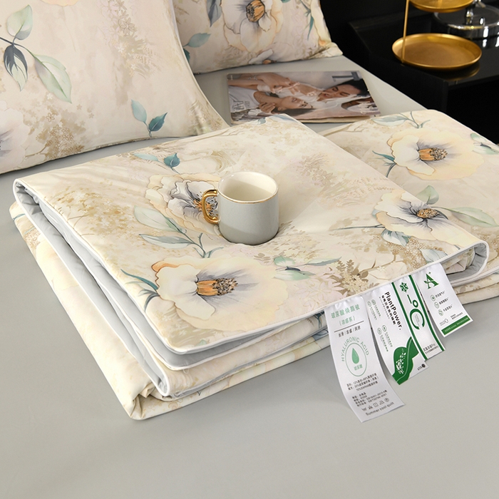 91家纺网 家纺一手货源 找家纺 欧夏家纺 2025新款凉感玻尿酸焕颜被夏被 一枝独秀