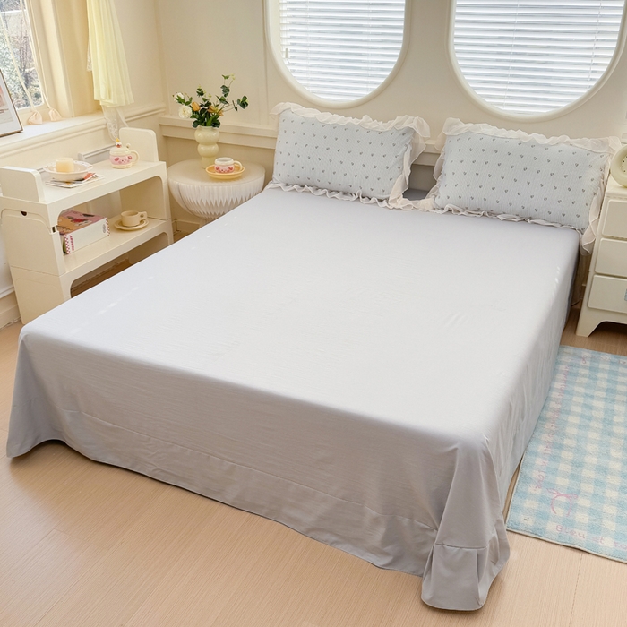 91家纺网 家纺一手货源 找家纺 橘子家 2025新款云纱四件套 甜心