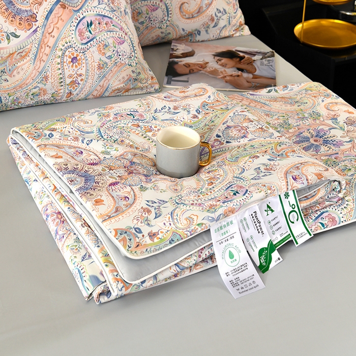 91家纺网 家纺一手货源 找家纺 欧夏家纺 2025新款凉感玻尿酸焕颜被夏被 罗马情怀