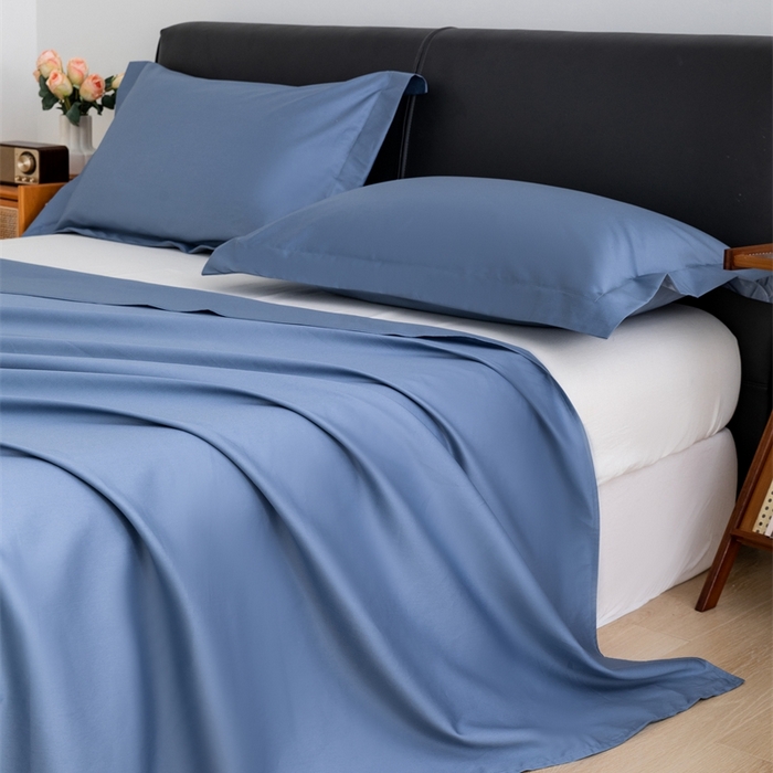 91家纺网 家纺一手货源 找家纺 宝时兰 2025新款100支新疆长绒棉单品床单全棉枕套纯棉三件套 景泰蓝