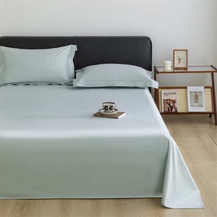 91家纺网 家纺一手货源 找家纺 宝时兰 2025新款100支新疆长绒棉单品床单全棉枕套纯棉三件套 湖泊绿