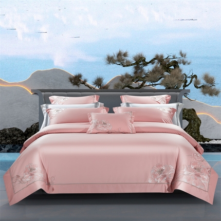 （总）高大尚婚庆馆 2025春夏新款 长绒棉高端绣花四件套-赫莲娜