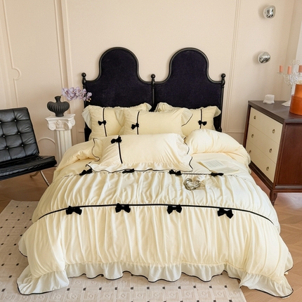 91家纺网 家纺一手货源 找家纺 （总）吾欢心 2025新款A类糯小棉法式高定赛琳娜系列四件套