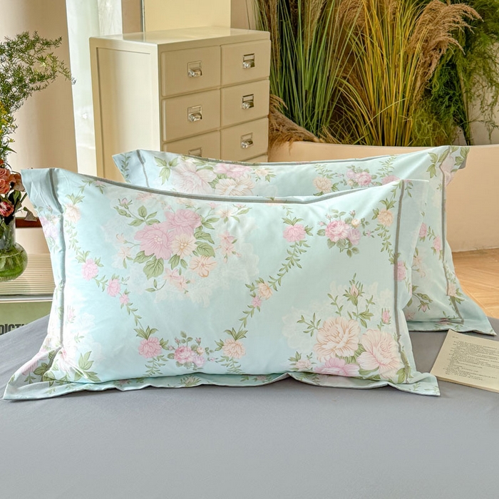 91家纺网 家纺一手货源 找家纺 7V 2025全棉被套133*76纯棉轻奢宽边单被套喷气长绒棉面料 曼妙