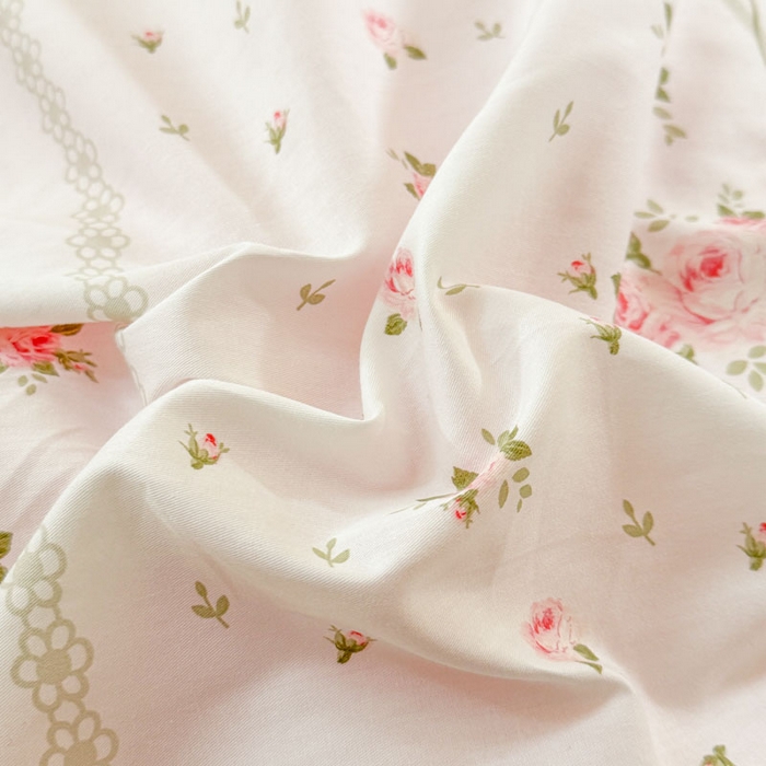 91家纺网 家纺一手货源 找家纺 7V 2025全棉被套133*76纯棉轻奢宽边单被套喷气长绒棉面料 沐遇玫瑰