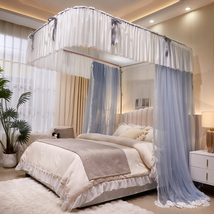 91家纺网 家纺一手货源 找家纺 （总）夏彩 2025新款加柔加密铝合金接口高度可调节导轨蚊帐88615