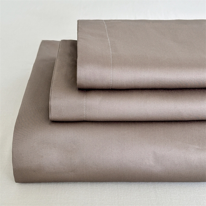 91家纺网 家纺一手货源 找家纺 宝时兰 2025新款100支新疆长绒棉单品床单全棉枕套纯棉三件套 雅棕灰