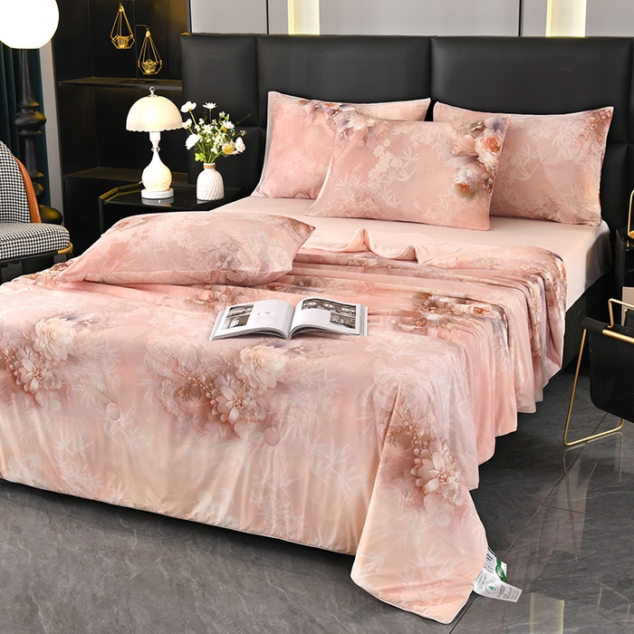 91家纺网 家纺一手货源 找家纺 欧夏家纺 2025新款凉感玻尿酸焕颜被夏被 牡丹盛开