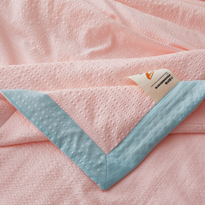 91家纺网 家纺一手货源 找家纺 仁凯家纺 2025新款A类无染原棉大豆被夏被夏凉被空调被子 温柔粉-绿边