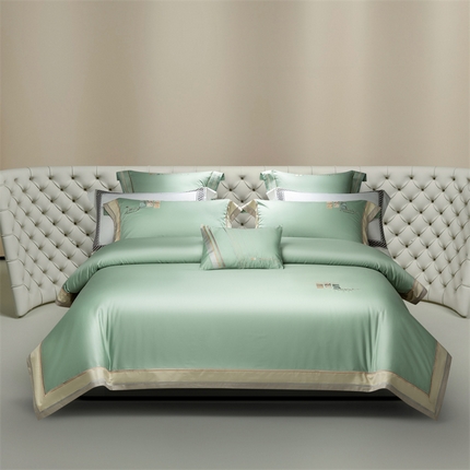 高大尚婚庆馆 2025春夏新款 长绒棉高端绣花四件套-婉芙 水晶兰