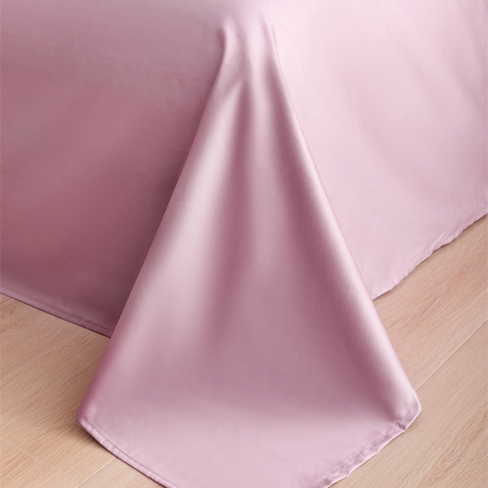 91家纺网 家纺一手货源 找家纺 宝时兰 2025新款100支新疆长绒棉单品床单全棉枕套纯棉三件套 樱洛粉