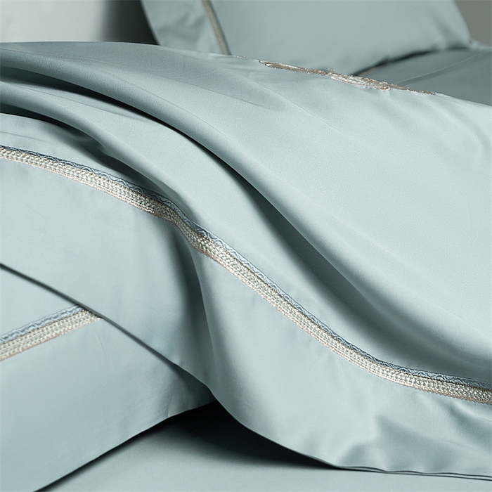 91家纺网 家纺一手货源 找家纺 高大尚婚庆馆 2025春夏新款 长绒棉高端绣花四件套-赫莲娜 赫莲娜-水晶兰