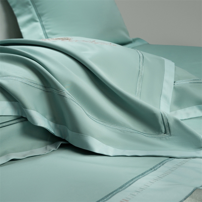 91家纺网 家纺一手货源 找家纺 高大尚婚庆馆 2025春夏新款 长绒棉高端绣花四件套-海歌娜 海歌娜-水晶兰