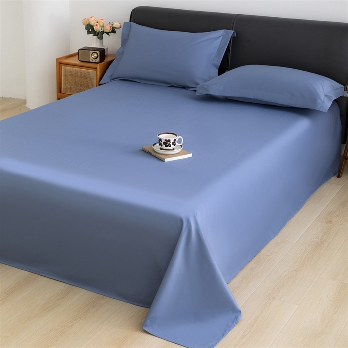 91家纺网 家纺一手货源 找家纺 宝时兰 2025新款100支新疆长绒棉单品床单全棉枕套纯棉三件套 景泰蓝