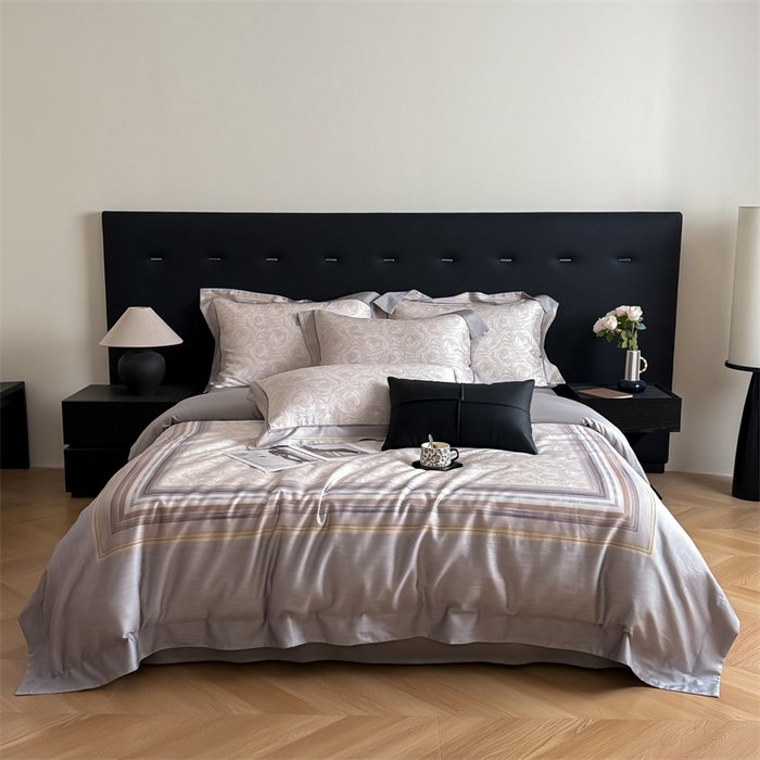 91家纺网 家纺一手货源 找家纺 朵希曼 2026年新款60s天丝棉数码印花四件套 云影