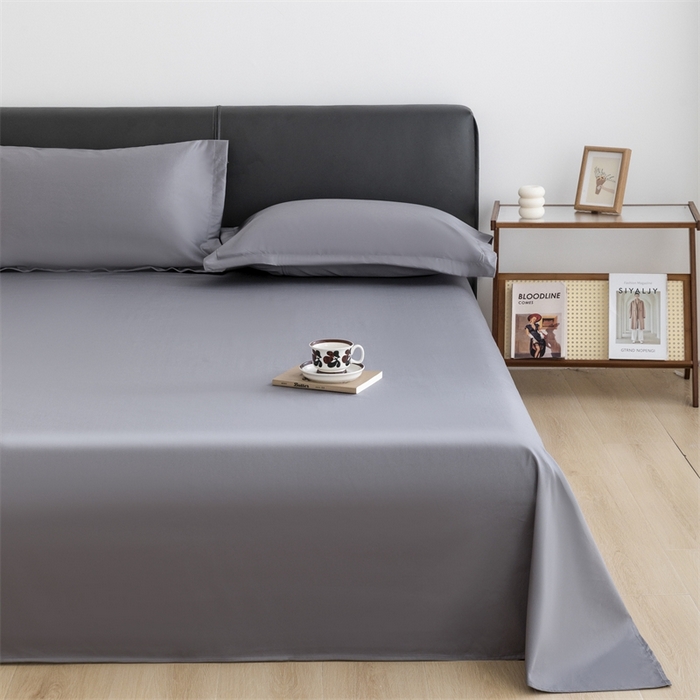 91家纺网 家纺一手货源 找家纺 宝时兰 2025新款100支新疆长绒棉单品床单全棉枕套纯棉三件套 迷雾灰