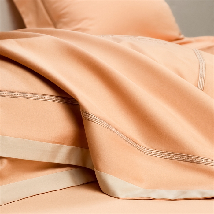 91家纺网 家纺一手货源 找家纺 高大尚婚庆馆 2025春夏新款 长绒棉高端绣花四件套-海歌娜 海歌娜-南瓜橘