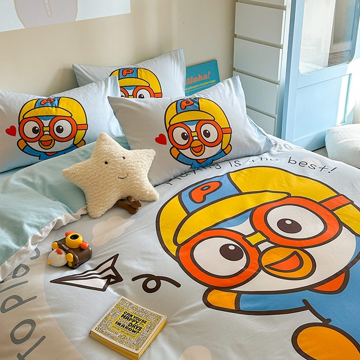 91家纺网 家纺一手货源 找家纺 （总）金爱家 2025新款波乐乐系列纯棉数码印花系列四件套