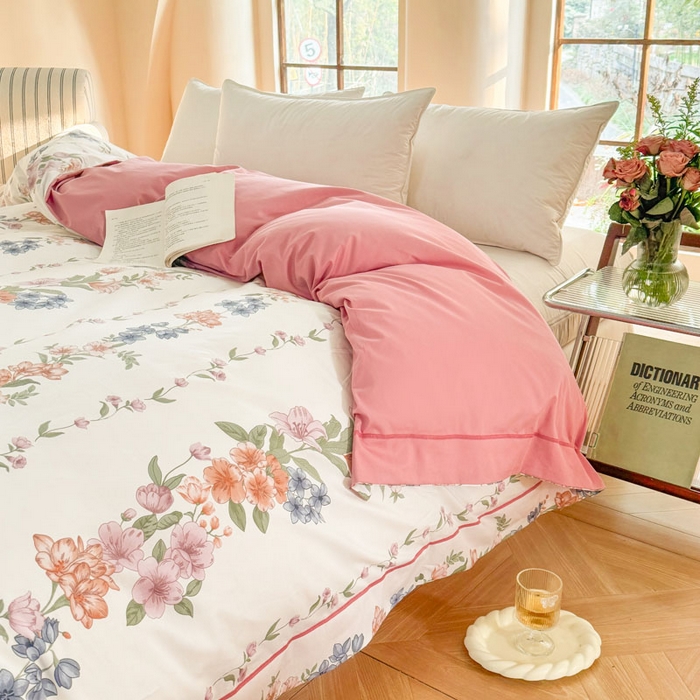 91家纺网 家纺一手货源 找家纺 7V 2025全棉被套133*76纯棉轻奢宽边单被套喷气长绒棉面料 眷恋