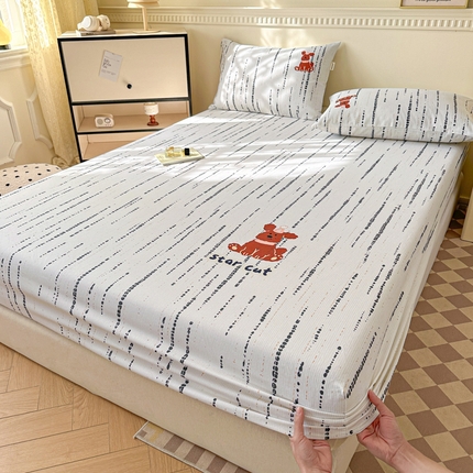 91家纺网 家纺一手货源 找家纺 （总）格里芬家纺 2025新款全棉烫画老粗布印花床笠