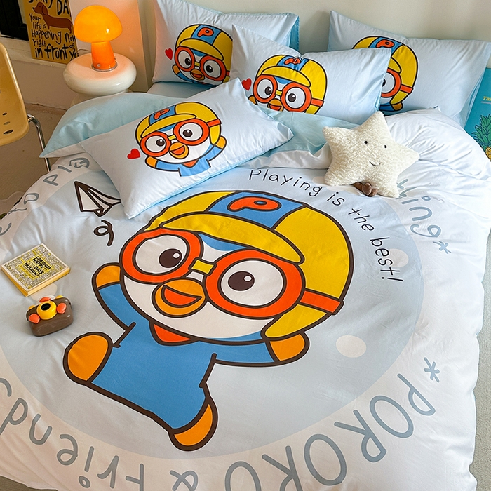 91家纺网 家纺一手货源 找家纺 （总）金爱家 2025新款波乐乐系列纯棉数码印花系列四件套