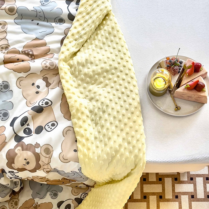 91家纺网 家纺一手货源 找家纺 绒梦里 2025新款儿童卡通系列A类凉感冰豆豆夏被 宠物派