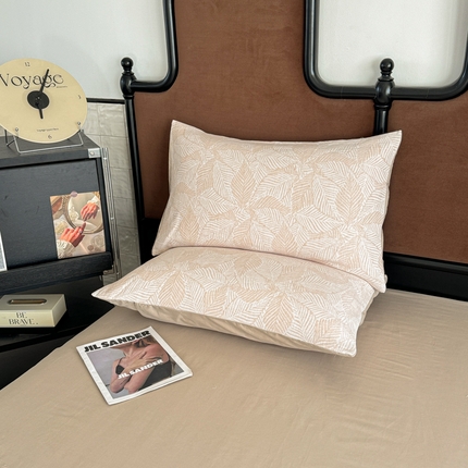 眠博士2025新款AB版简约时尚A类全棉三层纱系列单枕套 三层纱-幸运叶-杏