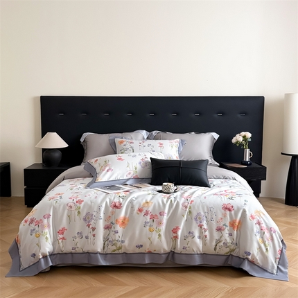 91家纺网 家纺一手货源 找家纺 （总）朵希曼 2025年新款60s天丝棉数码印花四件套