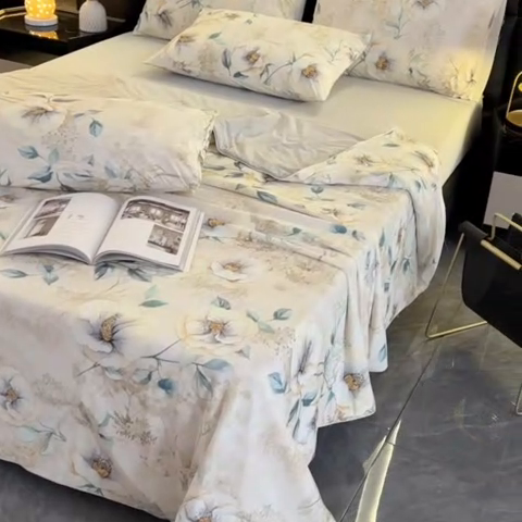 91家纺网 家纺一手货源 找家纺 欧夏家纺 2025新款凉感玻尿酸焕颜被夏被 一枝独秀