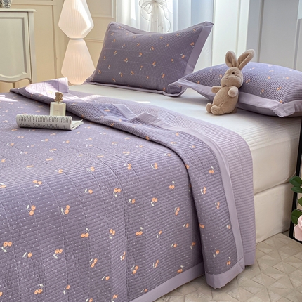 91家纺网 家纺一手货源 找家纺 （总）尊妙被业 2025新款针织棉床盖三件套